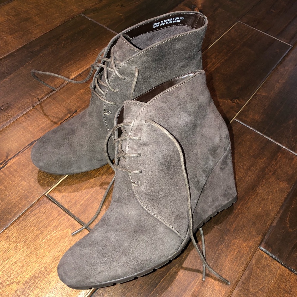 Clarks Gray Suede Ankle Boots